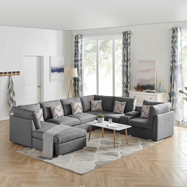 Living Room Indoor Sleeper With Ottoman Set For Small Space L Shape 3 Seater Sofa Couch With Modern Linen Fabric Dark Grey Pretzi Convertible Sectional Small Sofa With Reversible Chaise Living Room Sets Home