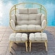 preview thumbnail 8 of 23, Gymojoy Double Wicker Egg Chair Outdoor Oversized Egg Chair Chair with Ottoman - Beige