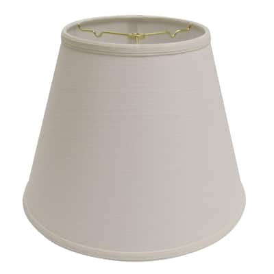 16" White Empire Deep Slanted Linen Lampshade - 16"x16"x12"
