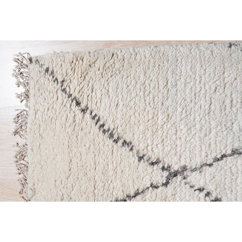 Handknotted Wool GREY Traditional Geometric Modern Moroccan Rug - 8' x 10'