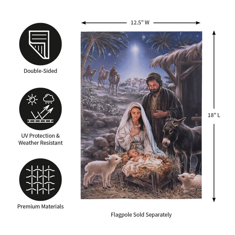 A Savior is Born Garden Suede Flag - Multi - Color - 12.5 in x 18 in