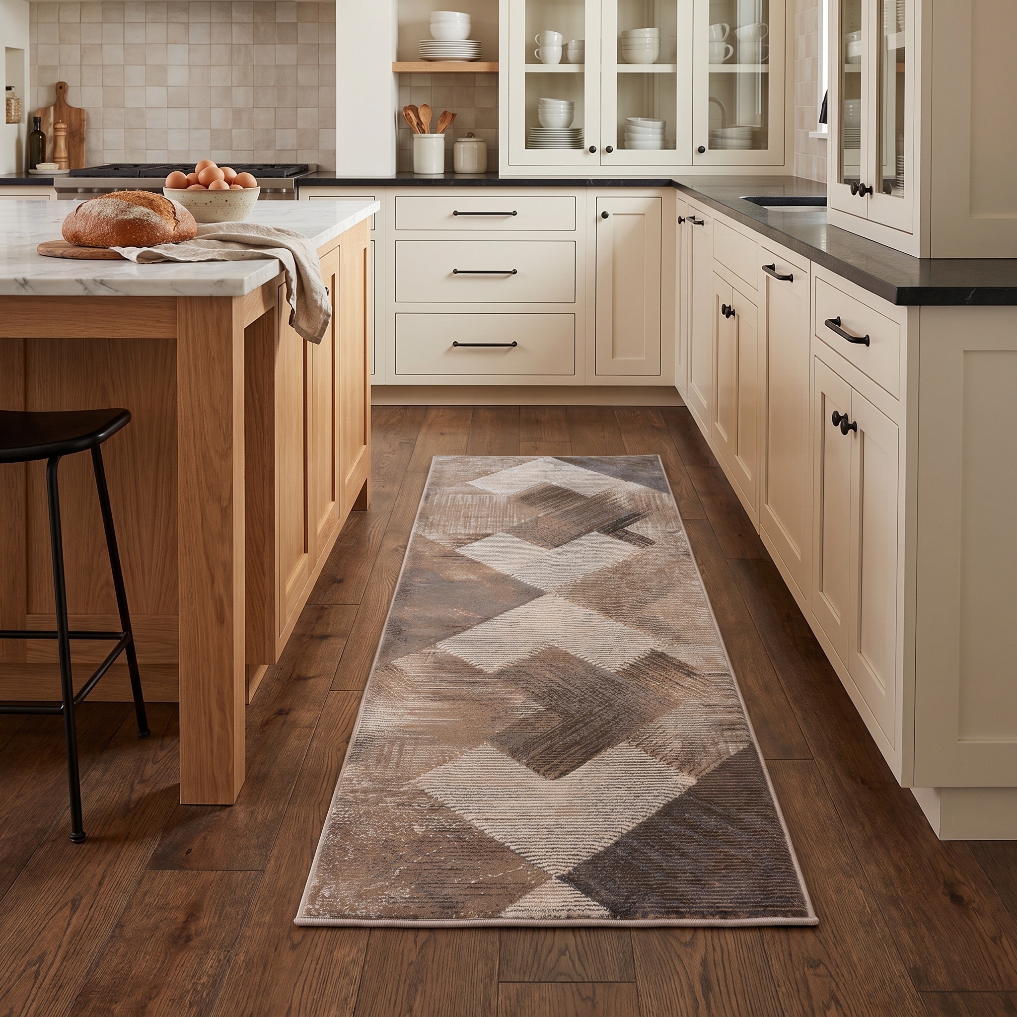 MDA Rugs Alexia Collection Geometric Beige/Brown Indoor Contemporary Area Rug