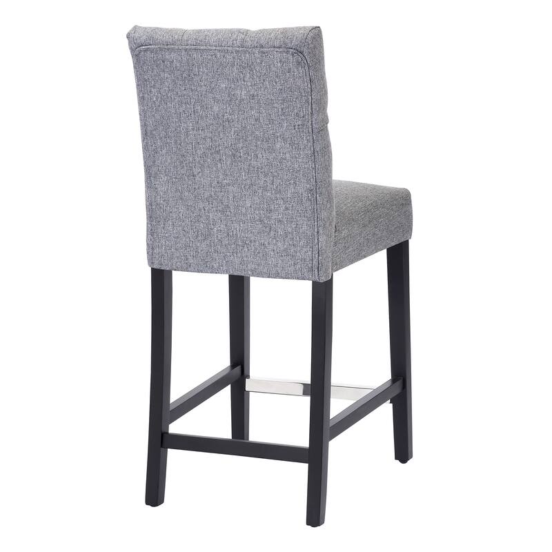 Carter 24" Classic Button Tufted Counter Stool (Set of 2)
