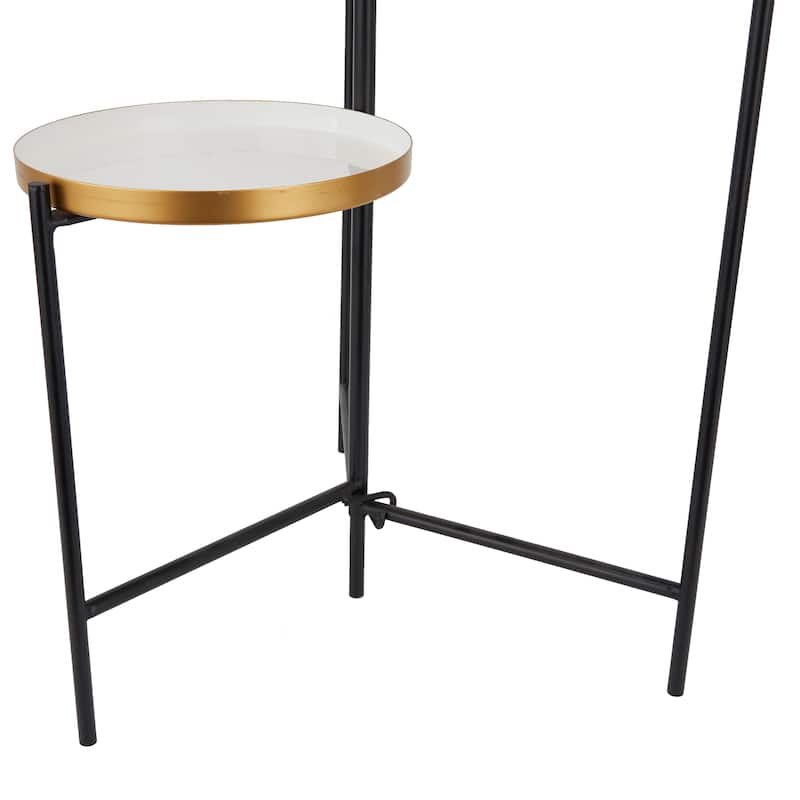 White, Orange or Blue Metal Foldable 3 Tier Plantstand with Enameled Interior - 22 x 18 x 32