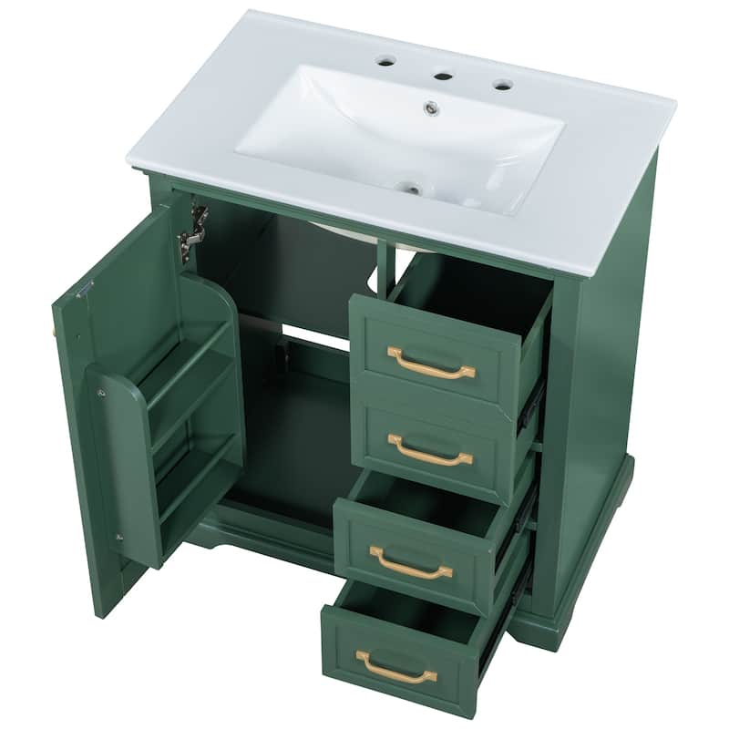 30" Bathroom Vanity Bathroom Cabinet with Sink and Drawers