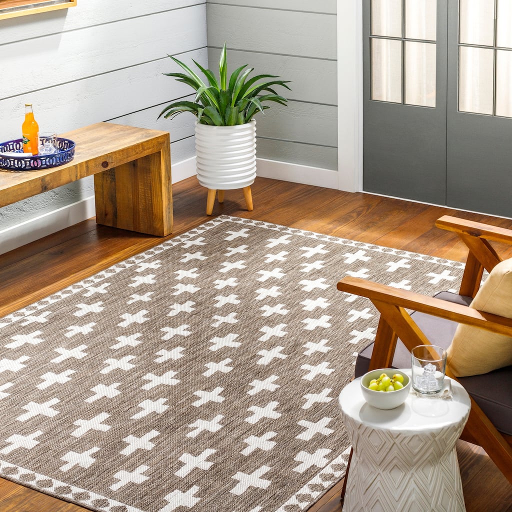 Livabliss Boronia Indoor/ Outdoor Mod Geometric Area Rug