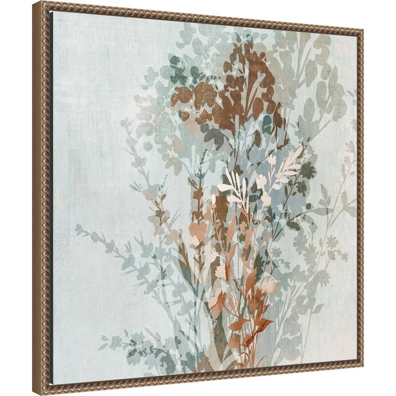 Muted Layers of Floral Shadows by Alex Black Framed Canvas Wall Art Print