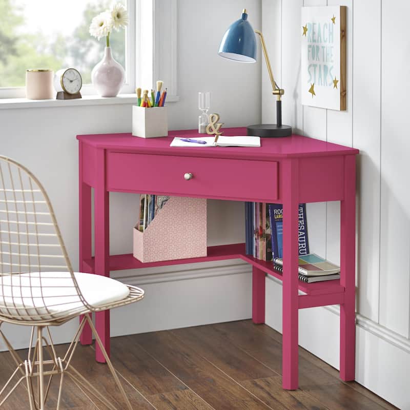 Porch & Den Lincoln Corner Desk - Magenta Pink