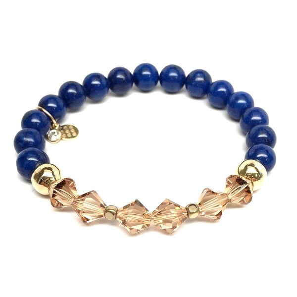 Blue Jade & Crystal Chloe 7" Bracelet