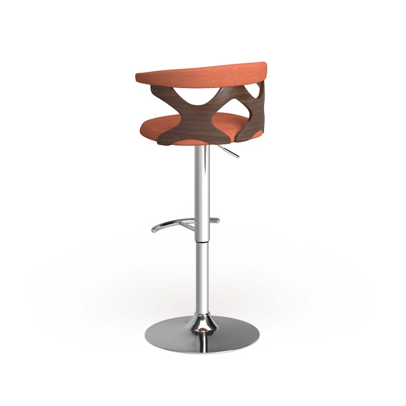 Carson Carrington Viby Walnut Wood Mid Century Modern Adjustable Bar Stool
