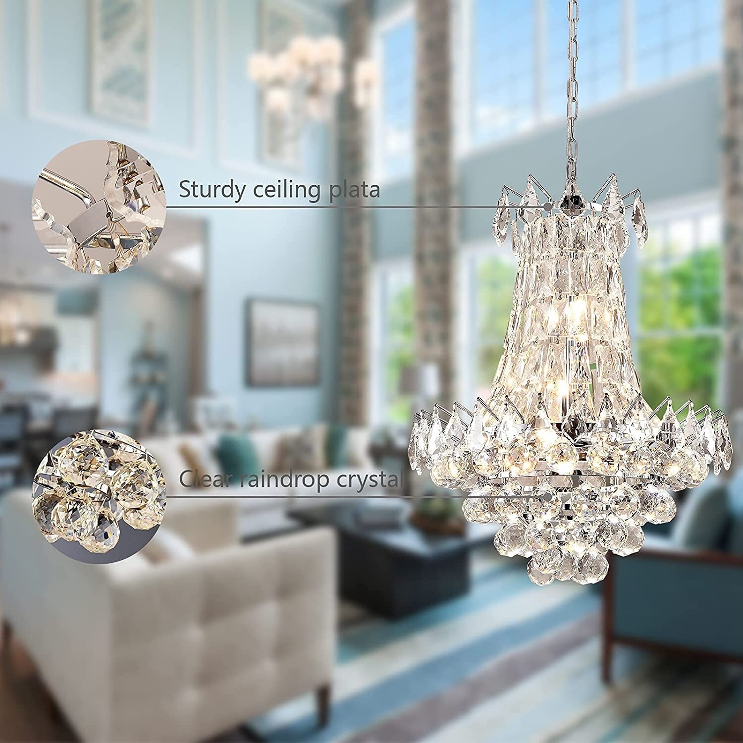 Maxax 4 - Light Unique LED Chandelier with Crystal Accents - On Sale - Bed  Bath & Beyond - 35109216