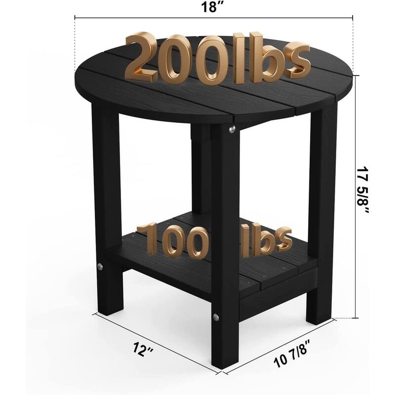 WINSOON 3-Piece All Weather HIPS Outdoor Folding Adirondack Chairs and Table Set