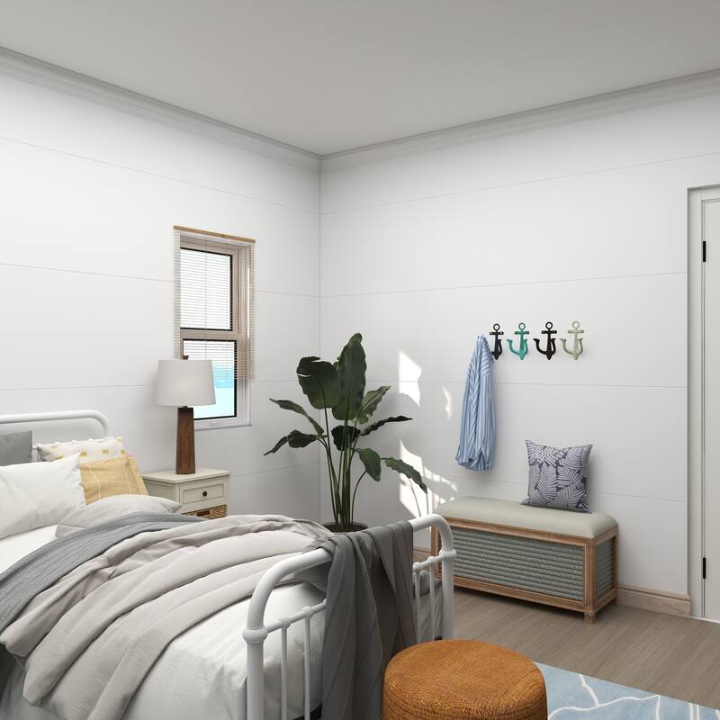 Cream Wood Handmade Distressed House 3 Hanger Wall Hook with Red Roof Accents and Hanging Rope - 5 x 4 x 9