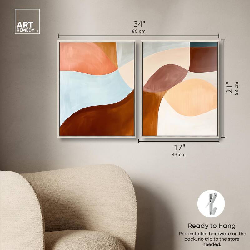 Shapes Revisited II Canvas Set of 2 by Art Remedy