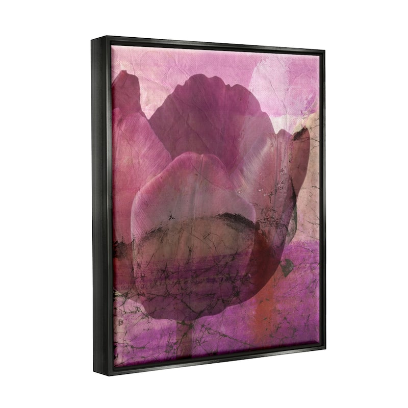Stupell Industries Abstract Pink Distressed Tulip Collage Framed ...
