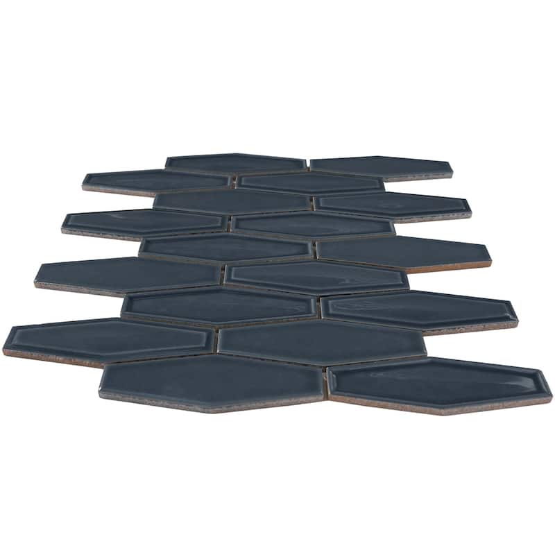 Honeycomb 1.5" x 4.9" Glossy Porcelain Mosaic Tile