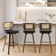 preview thumbnail 51 of 199, 26"/29" Swivel Bar Stools/ Counter Stools with Bentwood Legs Set of 3 - Black-Rattan Back - Bar Height