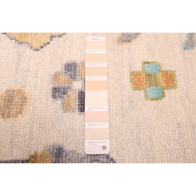 ECARPETGALLERY Hand-knotted Modern Oushak Ivory Wool Rug - 10'2 x 13'10