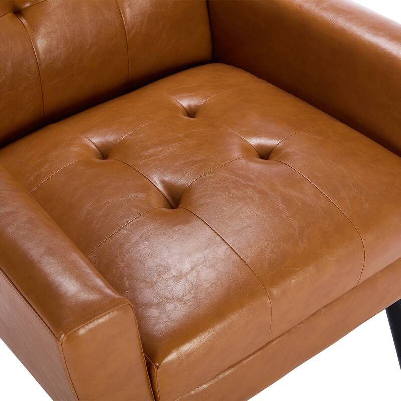 PU Accent Chair with Curved Back