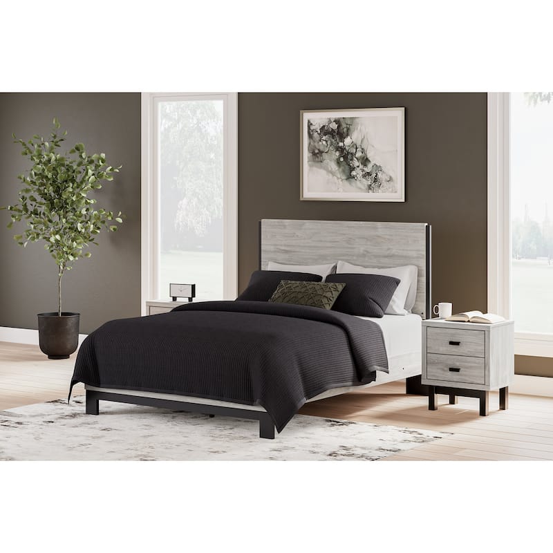 Signature Design by Ashley Vessalli Gray/Black Panel Bed - Queen