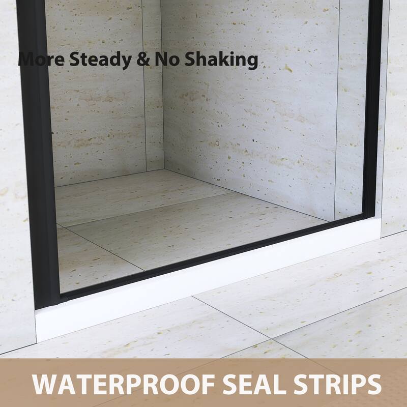 Pivot Semi-Frameless Shower Door in Matte Black Finish