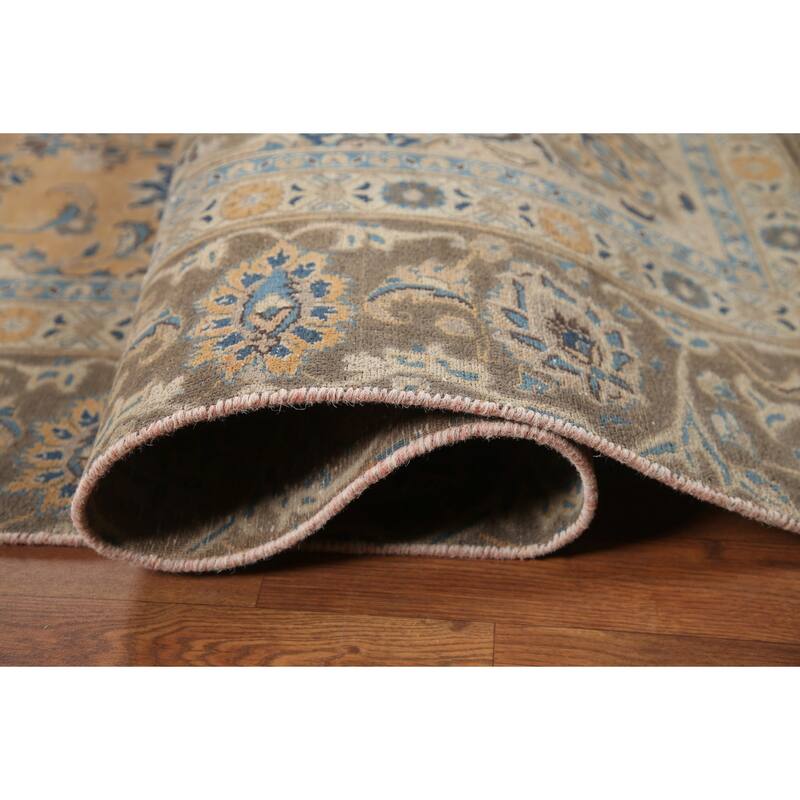 Hand Knotted Oriental 100% Wool Carpet Traditional Floral Oranges & Rust Mashad Area Rug - 11' 2'' X 8' 5''