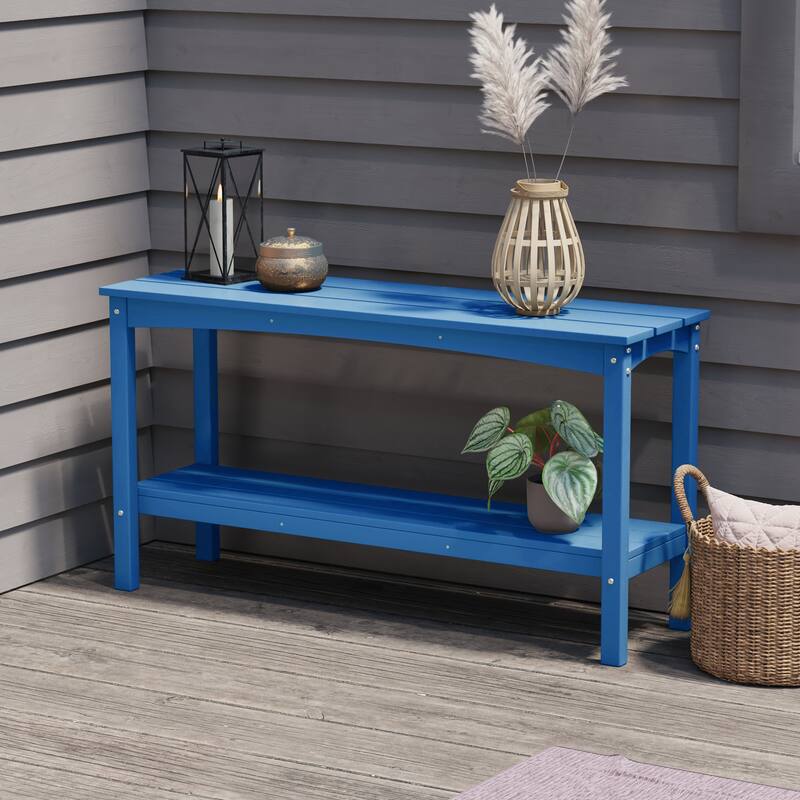 Laguna Hdpe All Weather Outdoor Patio Two Shelf Table