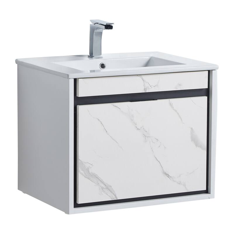 Fine Fixtures - Wall Mount Bathroom Vanity And Sink, Knob Free Design - Alpine Collection -