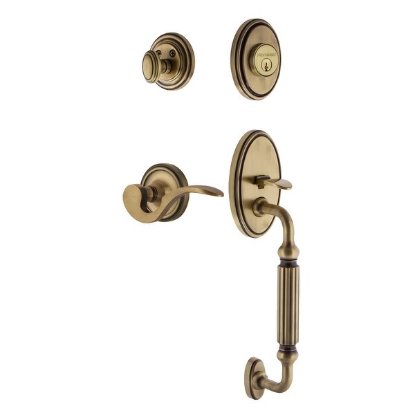 Nostalgic Warehouse CLAMAN_ESET_234_FG_LH Classic Left Handed Sectional Single Cylinder Keyed Entry Handleset with F Grip and