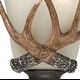 preview thumbnail 10 of 9, Yoho 1 Light Bronze Rustic Antler Flush Wall Sconce Cream Glass - 9-in W x 10-in H x 5.5-in D