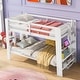 preview thumbnail 3 of 6, White Twin over Twin Wood Bunk Bed with Shelves & Ladder