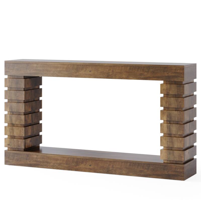 70.87" Narrow Brown Wood Console Table with Storage for Entryway Sofa Table, Hallway Living Room