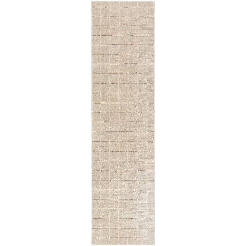 Livabliss x Our PNW Home Cascade Global Striped Area Rug - 2'7" x 10' - Light Beige