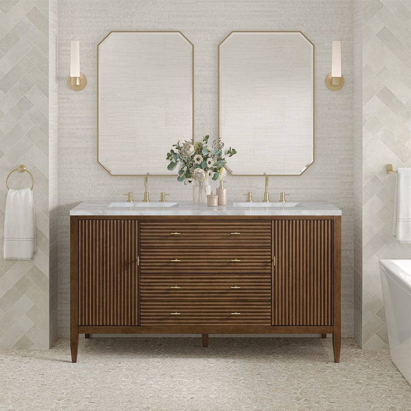 James Martin Vanities 485-V60D-3VSL Myrrin 60" Double Basin Wood