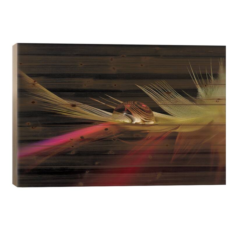Colors In The Drop Print On Wood by Aida Ianeva - Multi-Color - 26x40x1.5
