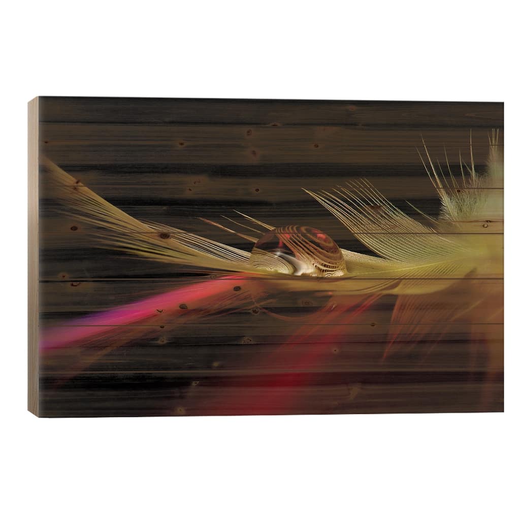 Colors In The Drop Print On Wood by Aida Ianeva - Multi-Color