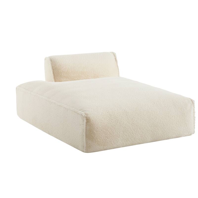 Oversized Modular Sofa,Foam-Filled Sofa Bed,Free Combination - Beige+Right