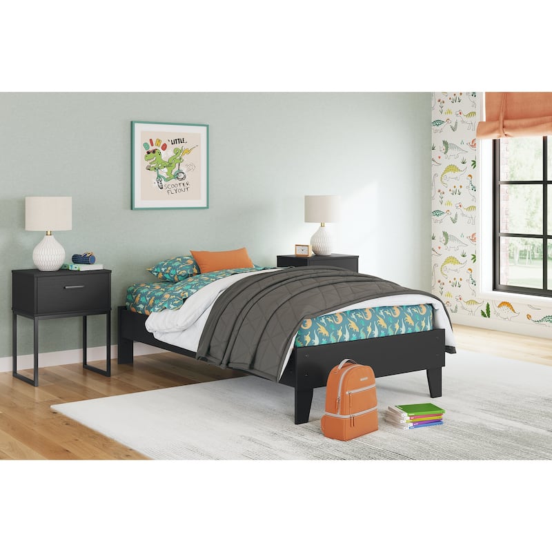 Signature Design by Ashley Socalle Platform Bed - Black - Twin