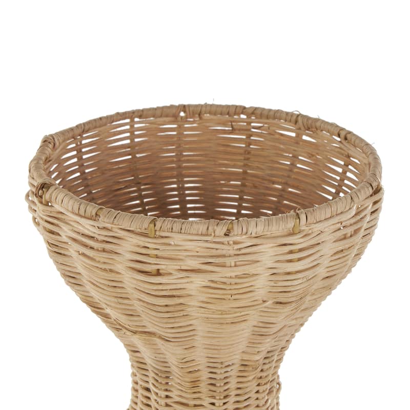Rattan Handmade Woven Hourglass Decorative Vase with Dome Base - Brown - Roche River Decor