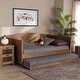 preview thumbnail 10 of 10, Veles Modern Ash Walnut Finished Wood Full Size Daybed with Trundle