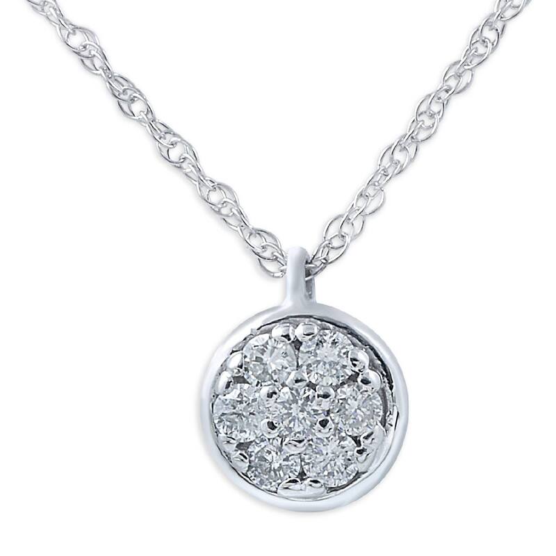 1/6ct Pave Diamond Pendant White Gold