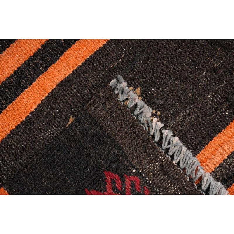 Hand Woven Oriental 100% Wool Carpet Southwestern Tribal Multi-Colored Kilim Area Rug - 11' 4'' X 6' 2''
