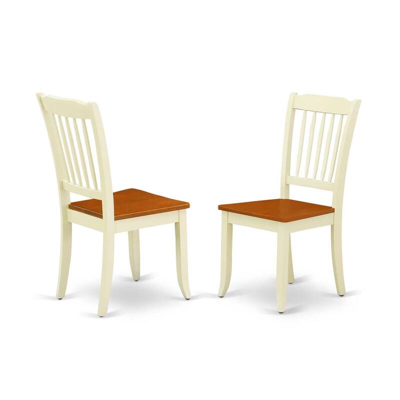 HomeStock 7-Piece Oval Buttermilk & Cherry Finish Solid Wood Top Dining Table with 6-Chairs with Slat Back
