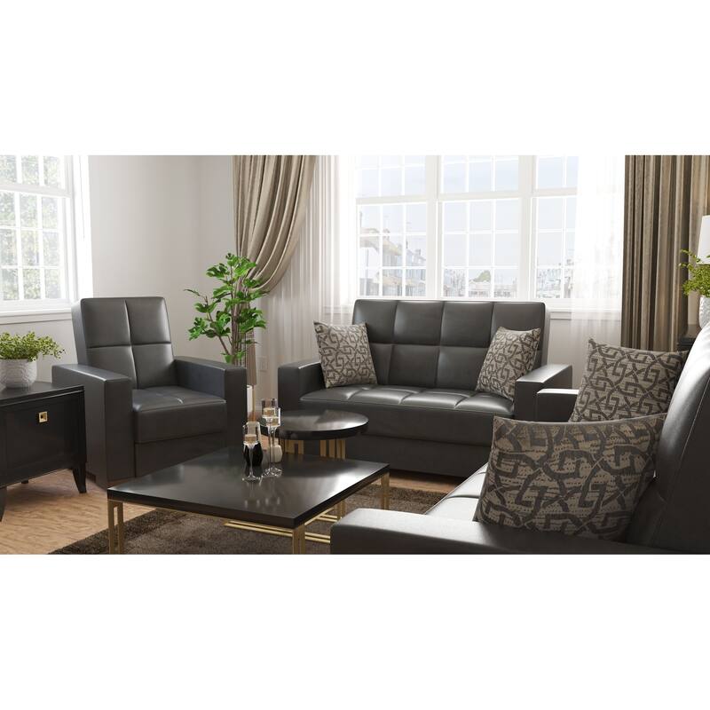Collection Upholstered Convertible Loveseat With Storage