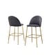 preview thumbnail 1 of 4, Best Quality Furniture Upholstered Barstools with Gold Chrome Finish Legs (Set of 2) Dark Gray