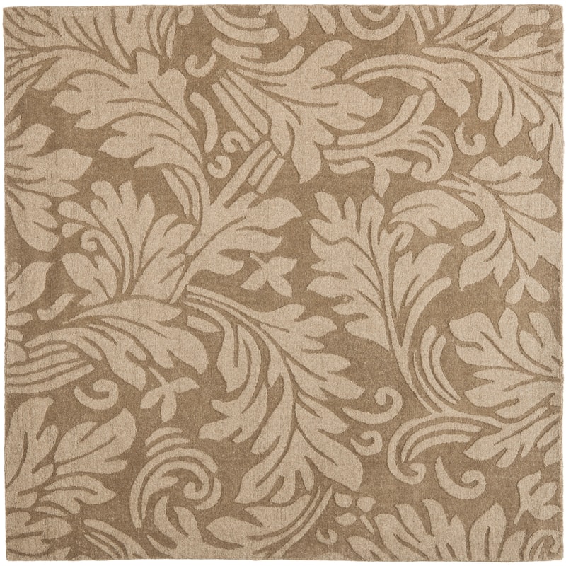 SAFAVIEH Handmade Impressions Zornitza Modern Scrolls Wool Rug - 6' Square - Brown