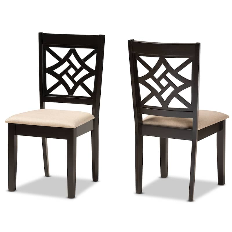 Nicolette Modern and Contemporary Transitional 2-PC Dining Chair Set - Beige Sand
