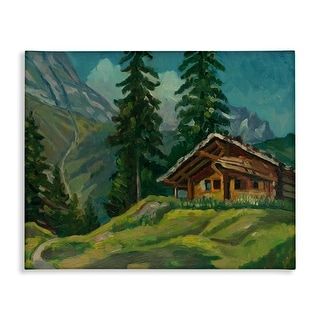 Stupell Cabin At Base Of Mountain Canvas Wall Art Design By Lettered ...