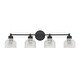 preview thumbnail 7 of 10, Meridian M80036 4 Light 32" Wide Bathroom Vanity Light with Halophane