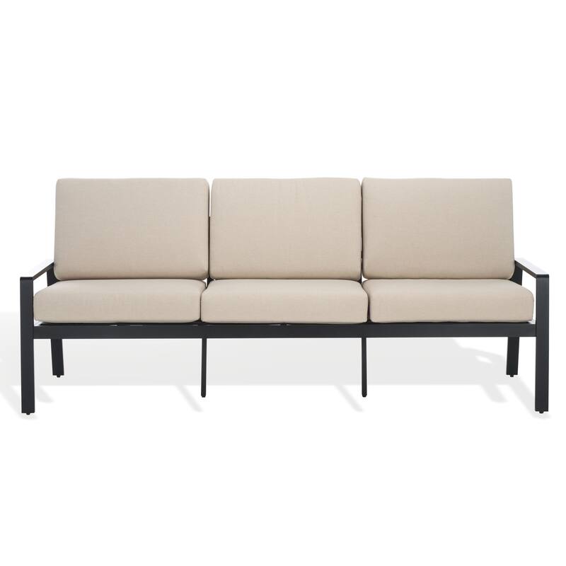 SAFAVIEH Couture Outdoor Patio Furniture Guam Aluminum Sofa - 78"W x 29"D x 28"H